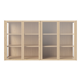 Cana Glas-Highboard mit 4 Türen, wandhängend, aus Eiche, geölt