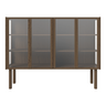 Cana Glas-Highboard mit 4 Türen, aus Eiche, geölt