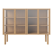 Cana Glas-Highboard mit 4 Türen, aus Eiche, geölt - ZEN ZONE Furniture