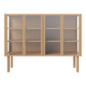 Cana Glas-Highboard mit 4 Türen, aus Eiche, geölt