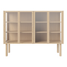 Cana Glas-Highboard mit 4 Türen, aus Eiche, geölt