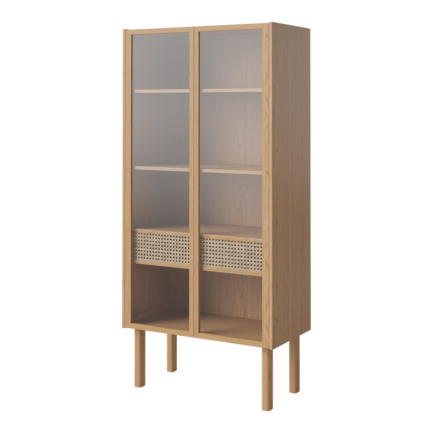 Cana Highboard tall, made of oak, oiled, 82x40 cm