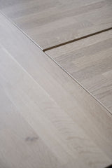 CARRADALE Esstisch Weiß pigmentiert/Schwarz A-Beine 220x100x75cm - ZEN ZONE
