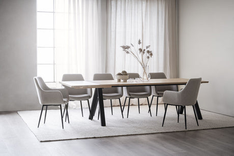 CARRADALE Esstisch Weiß pigmentiert/Schwarz 220x100x75cm - ZEN ZONE