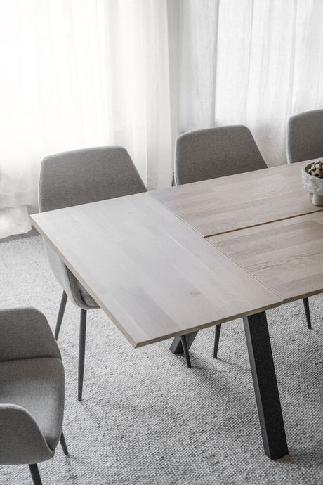 CARRADALE Esstisch Weiß pigmentiert/Schwarz 220x100x75cm - ZEN ZONE