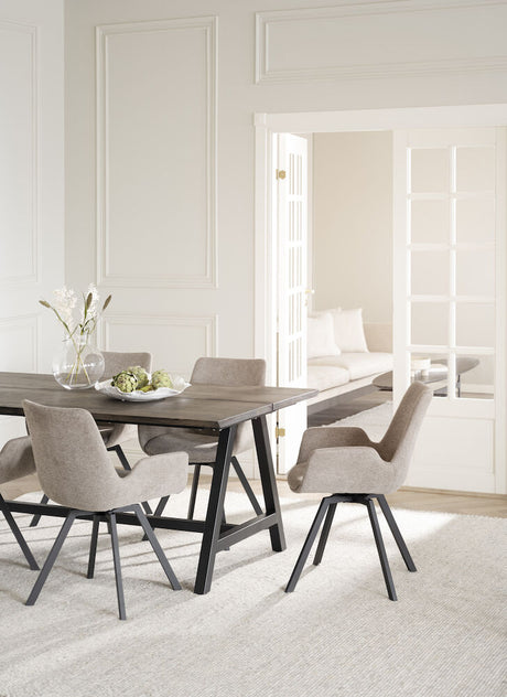 CARRADALE Esstisch Braun/Schwarz A-Beine 220x100x75cm - ZEN ZONE