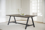 CARRADALE Esstisch Braun/Schwarz A-Beine 220x100x75cm - ZEN ZONE