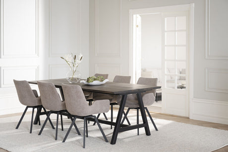 CARRADALE Esstisch Braun/Schwarz A-Beine 220x100x75cm - ZEN ZONE