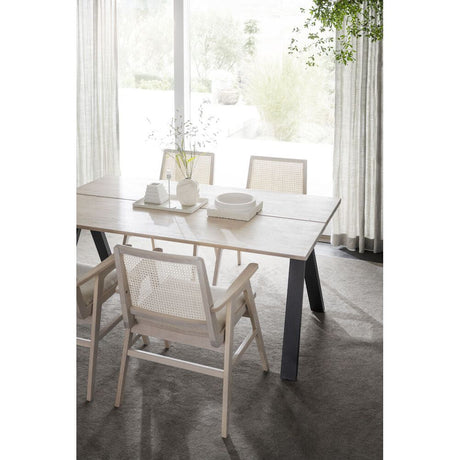 PRESTWICK Esszimmerstuhl Weiß pigmentiert/beige 60x63x88cm - ZEN ZONE