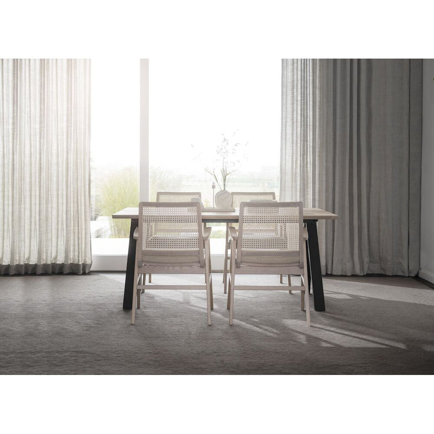 PRESTWICK Esszimmerstuhl Weiß pigmentiert/beige 60x63x88cm - ZEN ZONE