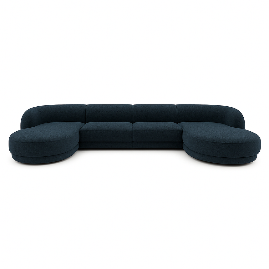 Miley 5-Sitzer Panorama-Sofa mit Bezug aus Samt oder Boucle, 330x156 cm - ZEN ZONE Furniture