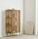 Cord Highboard, aus Eiche, geölt, Ausführung mit Cord, 90x45 cm
