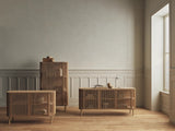 Cord Sideboard, oak, oiled, cord design, 120x45 cm