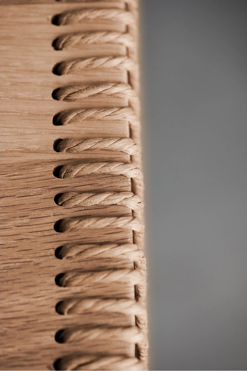 Cord Sideboard, oak, oiled, cord design, 120x45 cm