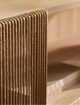 Sideboard Cord, en chêne huilé, avec placage en bois cannelé, 216 cm