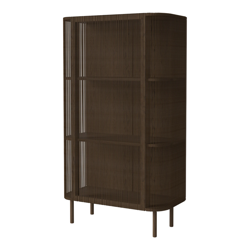 Cord Highboard, aus Eiche, geölt, Ausführung mit Cord, 90x45 cm