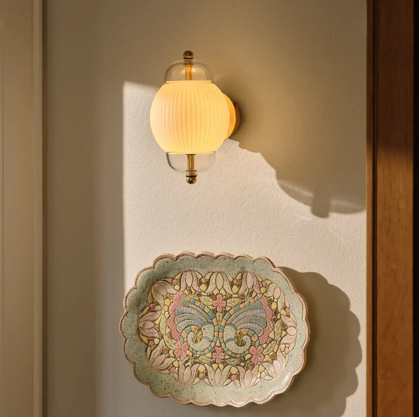 Shahin Wall Lamp made of hand-blown glass and brass