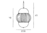 Suspension Shahin XL en verre soufflé bouche et laiton
