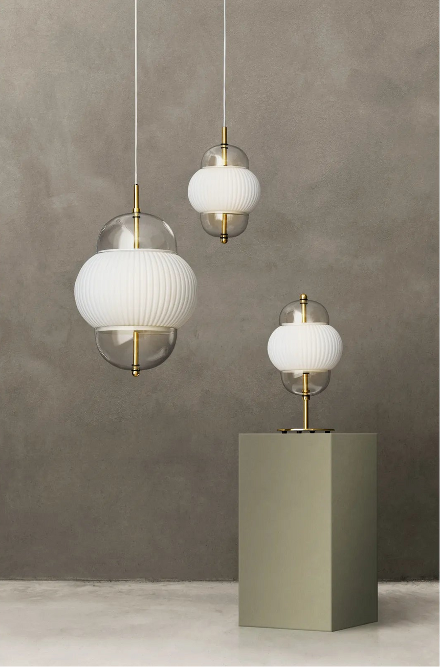 Shahin hanging lamp made of hand-blown glass and brass