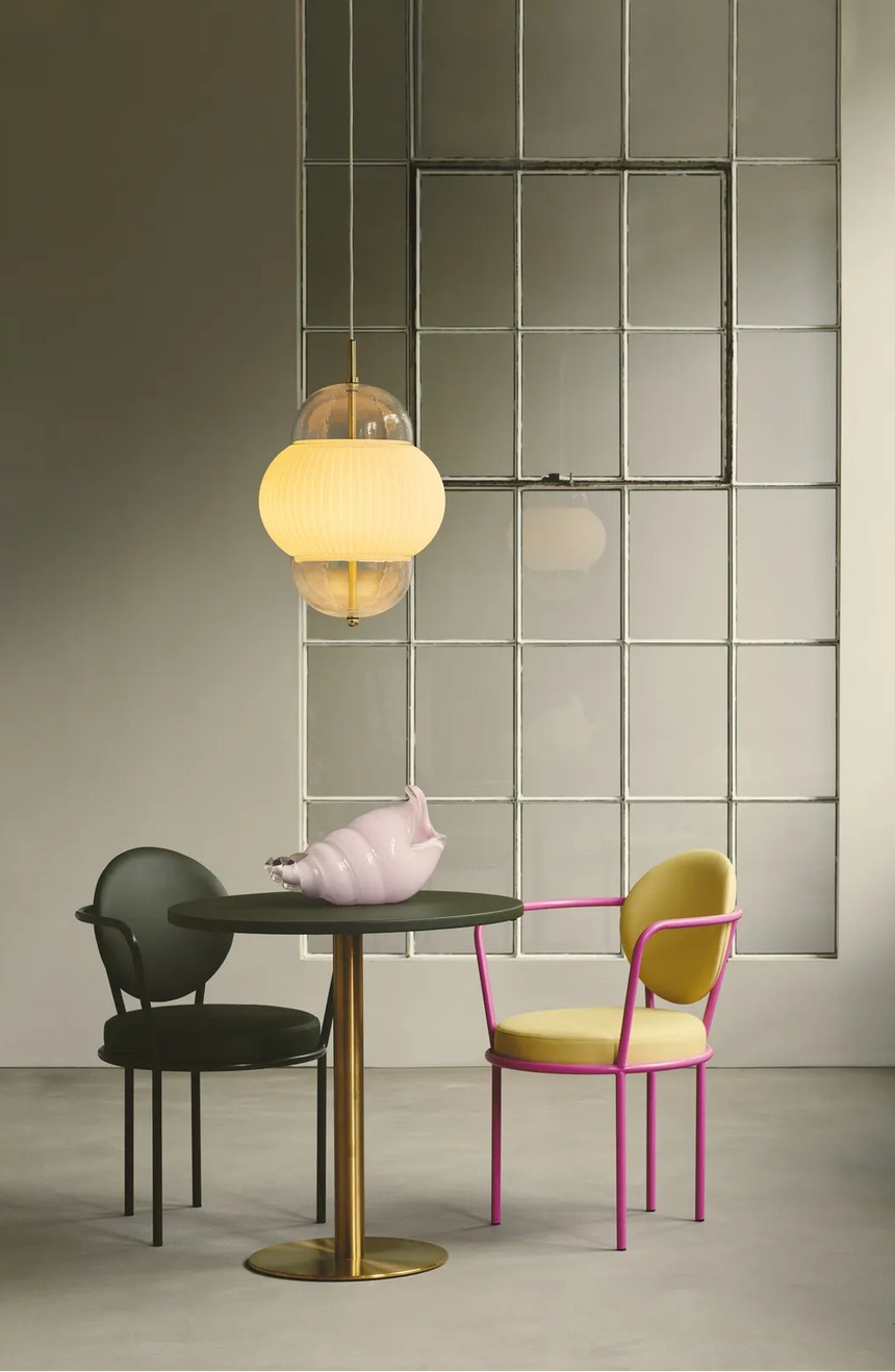 Suspension Shahin XL en verre soufflé bouche et laiton