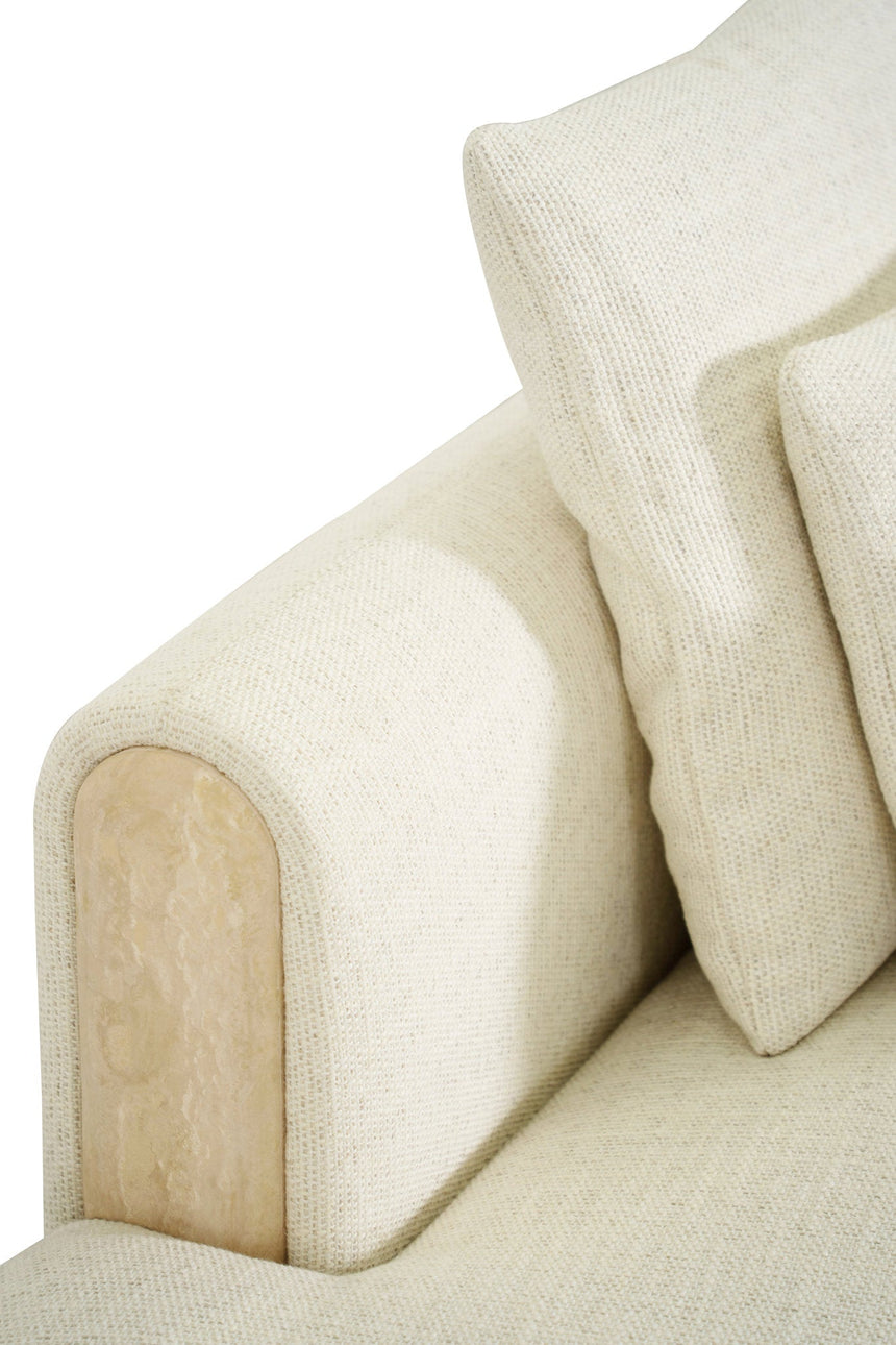 Tarida Sofa Linke Armlehne Travertin 2P - ZEN ZONE Furniture