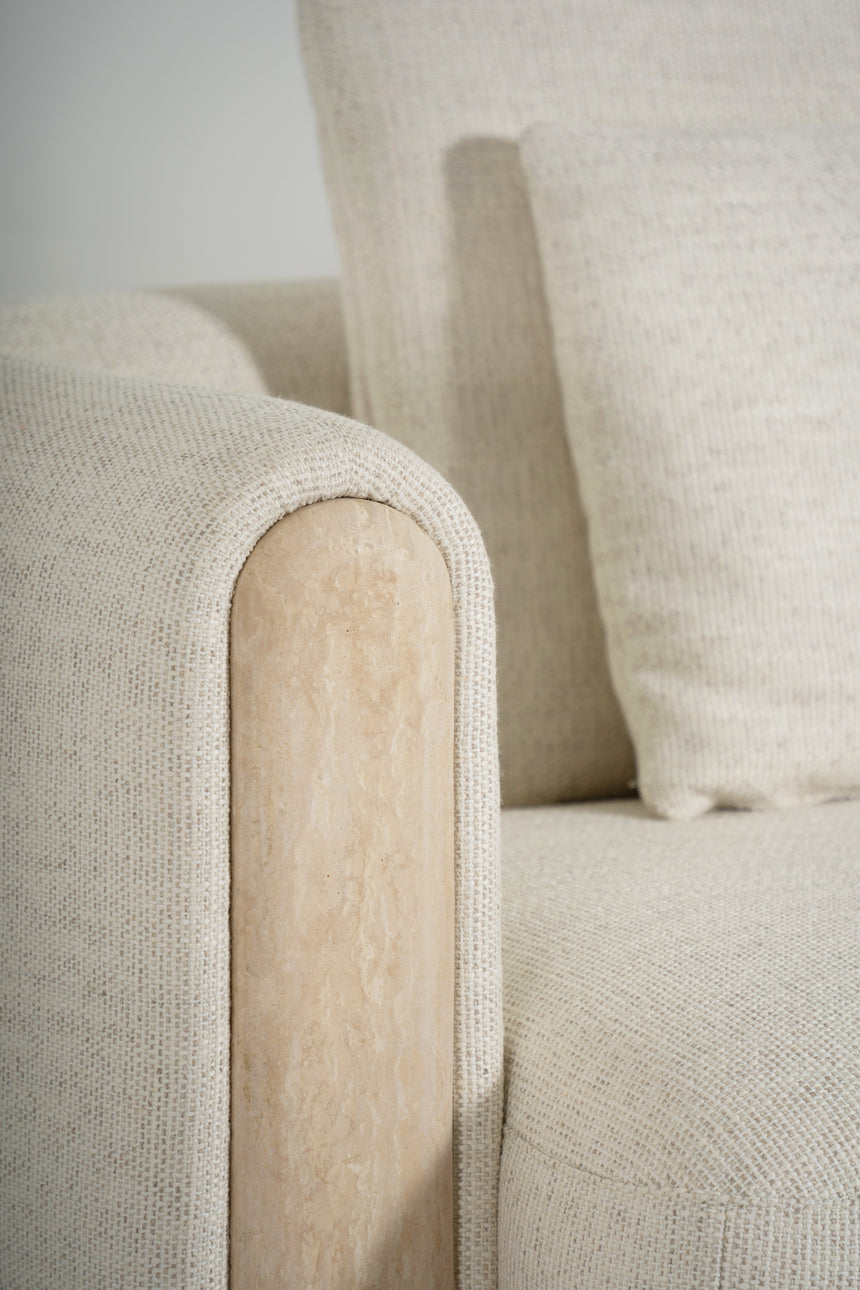 Tarida Armlehnstuhl Travertin - ZEN ZONE Furniture