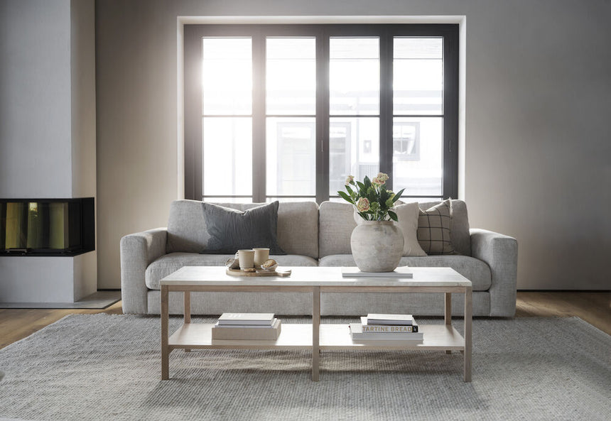 ORWEL Couchtisch Beige/Weiß pigmentiert 140x60x45cm - ZEN ZONE Furniture