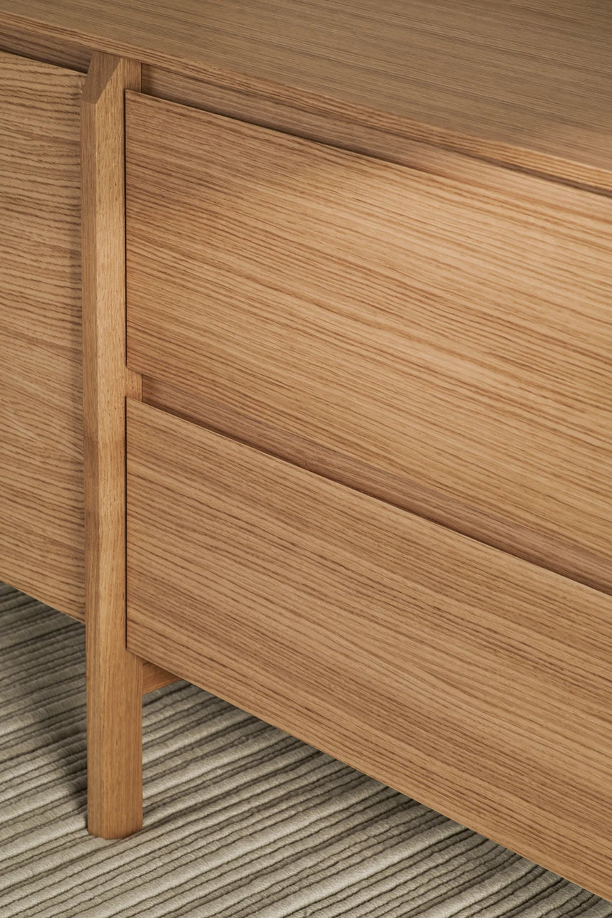 Daia Sideboard with Drawers, oak, oiled, 180x50.5 cm