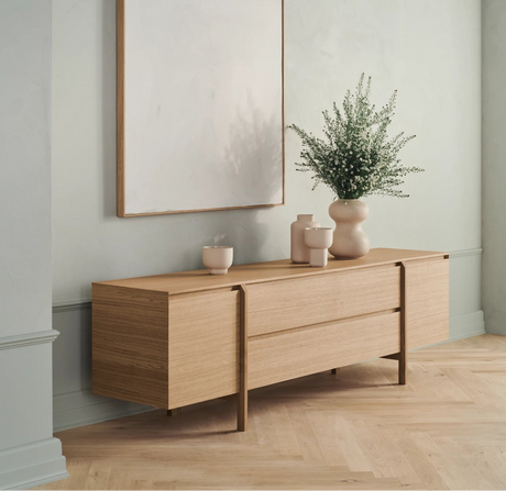 Daia Sideboard mit Schubladen, aus Eiche, geölt, 240x50.5 cm - ZEN ZONE Furniture