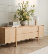 Daia Sideboard with Drawers, oak, oiled, 180x50.5 cm
