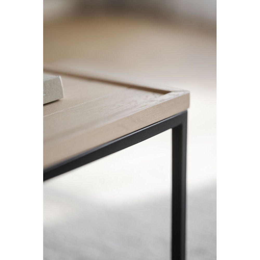 DEERFIELD Couchtisch Weiß pigmentiert/Schwarz 70x70x40cm - ZEN ZONE
