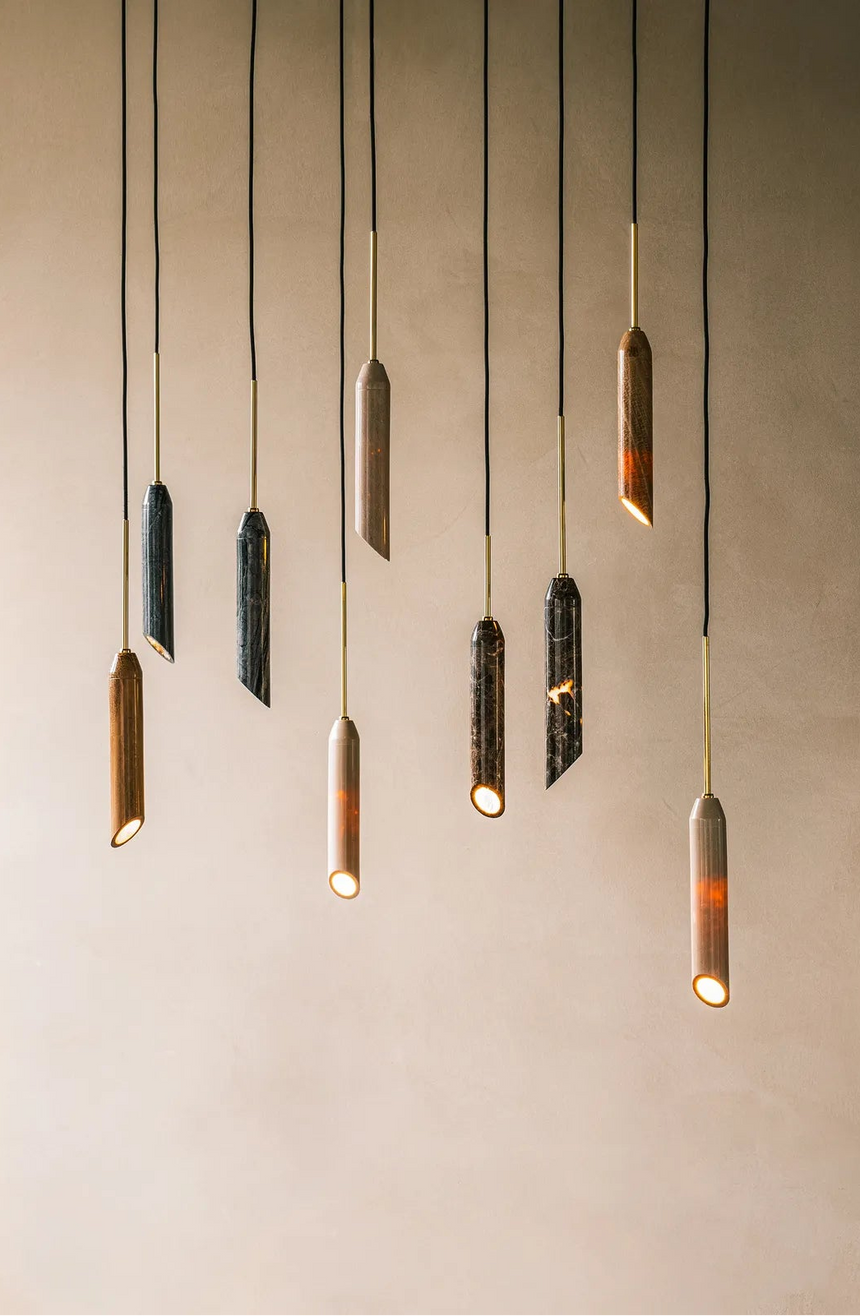 Hanging Lamp Marble Art