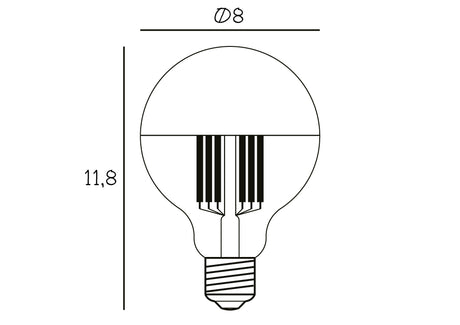Leuchtmittel Globe Bulb - Ø80 - Crown | Silver - 5W - ZEN ZONE Furniture