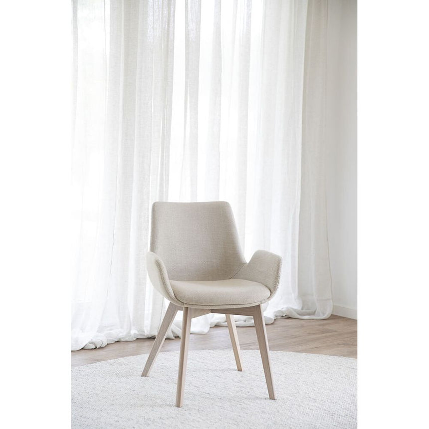 DRIMSDALE Esszimmerstuhl Beige/weiß pigmentiert 59x59x81cm - ZEN ZONE