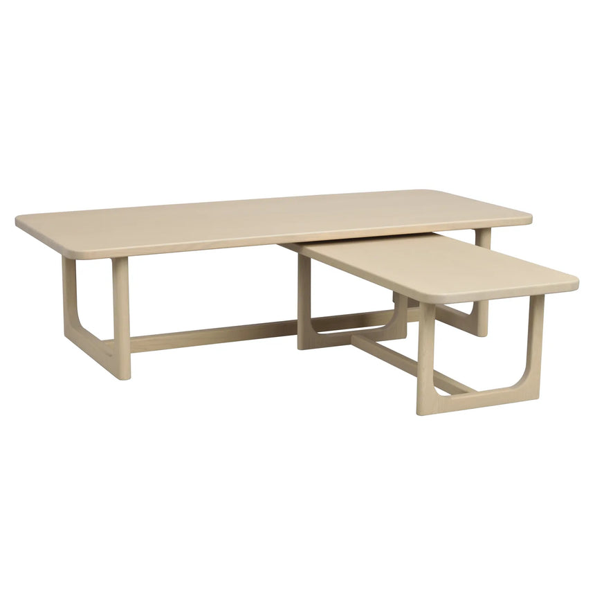 DRISCOLL Couchtisch aus Eiche Weiß pigmentiert 103x50x37cm - ZEN ZONE Furniture