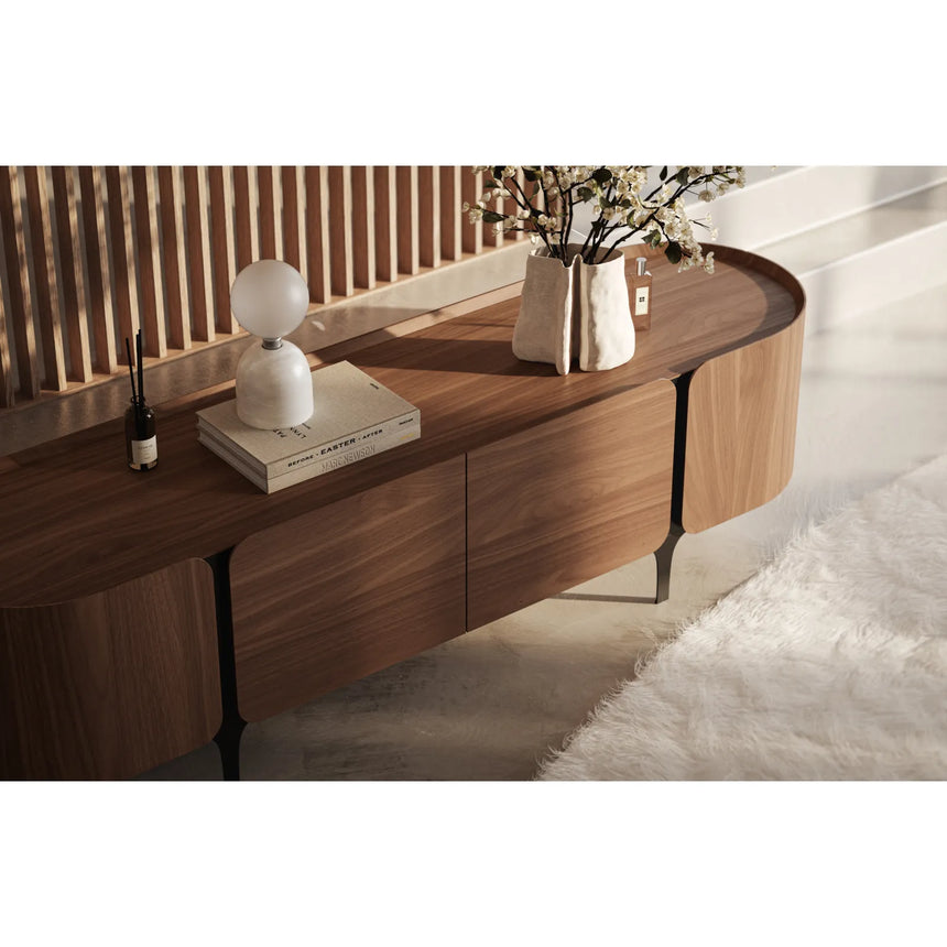 TV-Schrank ESMAY aus Walnuss, 200×50×55 cm - ZEN ZONE Furniture