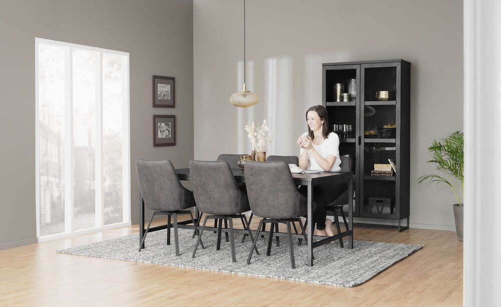 EVERETT Esstisch Schwarz 180x100x75cm - ZEN ZONE