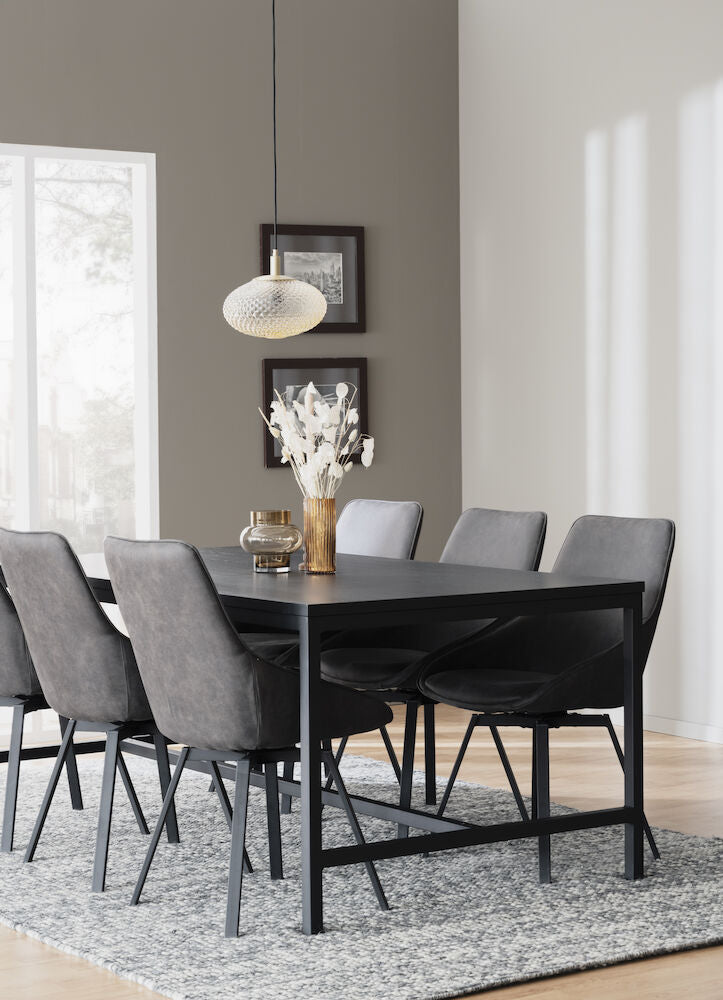 EVERETT Esstisch Schwarz 180x100x75cm - ZEN ZONE