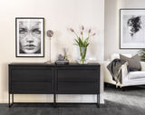 EVERETT Sideboard Schwarz 160x41x75cm - ZEN ZONE Furniture