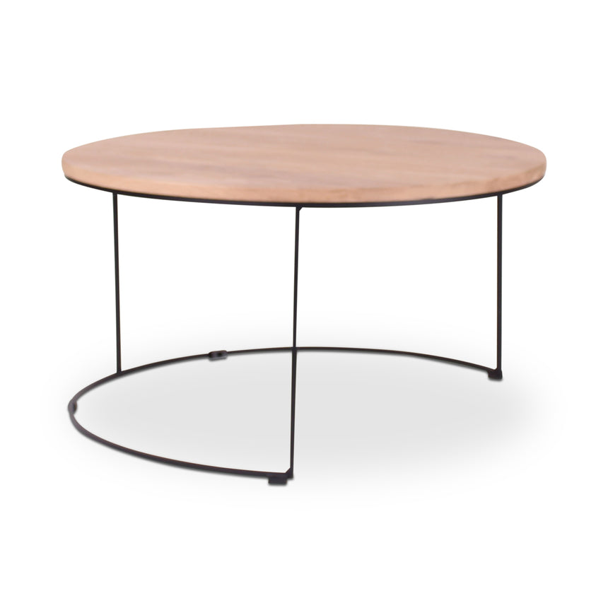 FARO Beistelltisch d60 Natur, schwarzes Metallgestell - ZEN ZONE