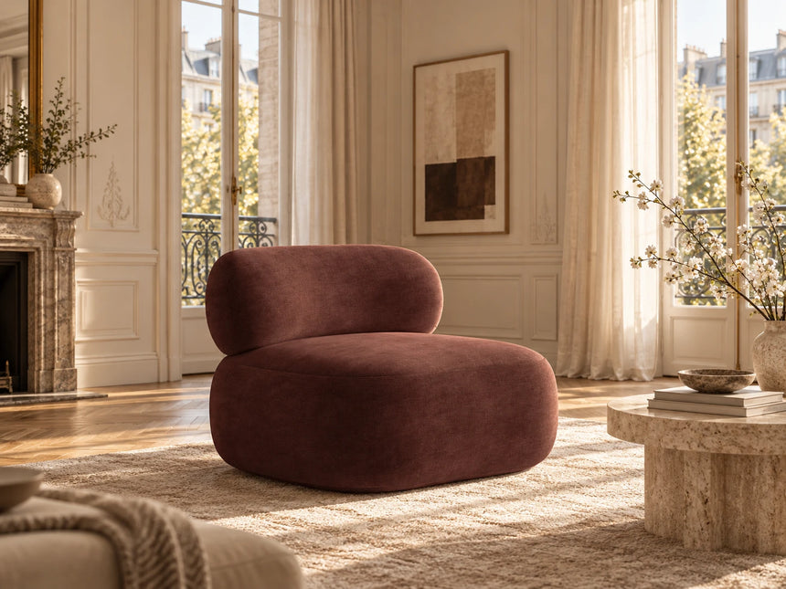 Poltrona girevole Amalfi in ciniglia, 84x91 cm