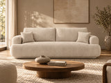 Luce 3-Sitzer Sofa mit Schlaffunktion, ausklappbar, aus Samt, Boucle oder Strukturstoff, 253x108 cm