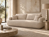 Luce 3-Sitzer Sofa mit Schlaffunktion, ausklappbar, aus Samt, Boucle oder Strukturstoff, 253x108 cm