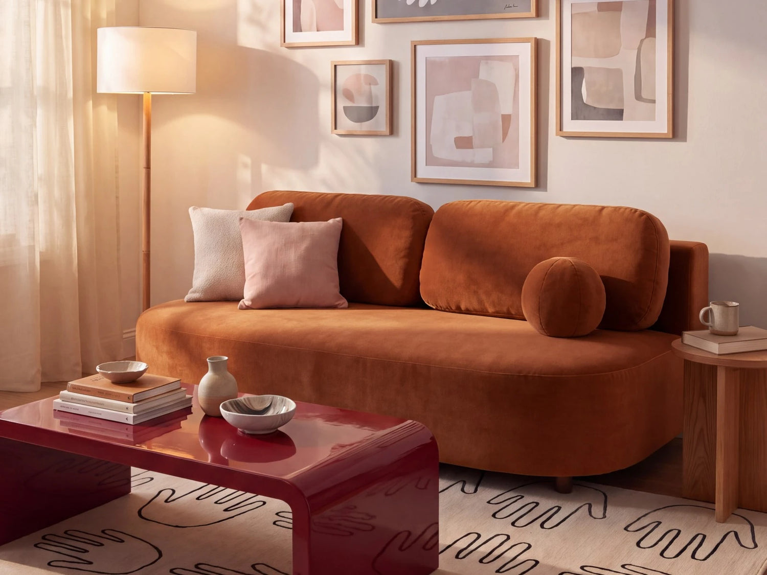 Ravello 3-Sitzer Sofa mit Schlaffunktion, ausklappbar, aus Samt oder Strukturstoff, 202x110 cm