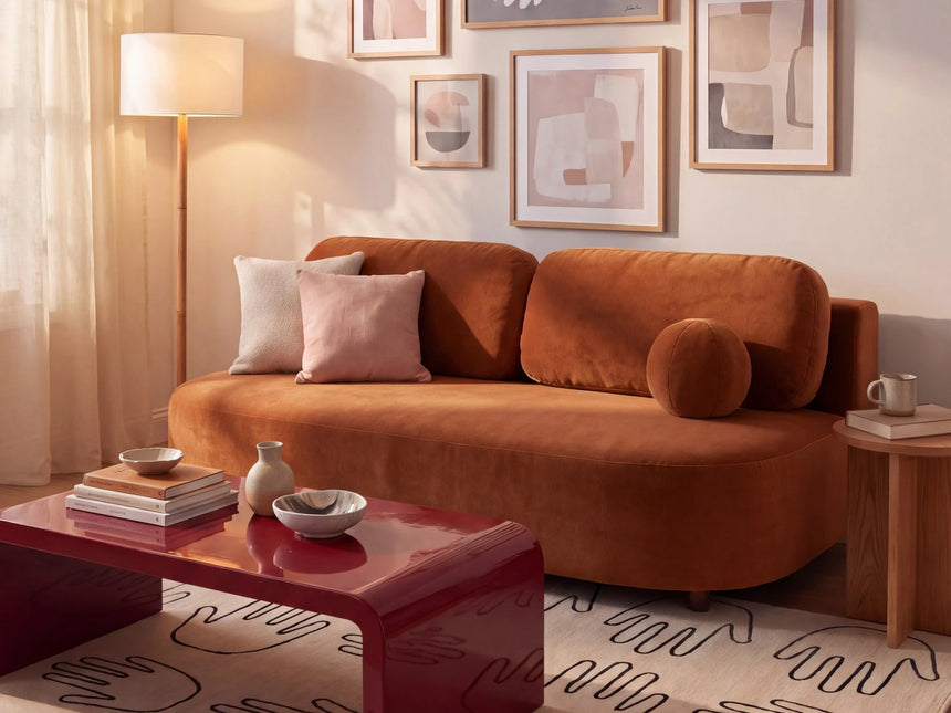 Ravello 3-Sitzer Sofa mit Schlaffunktion, ausklappbar, aus Samt oder Strukturstoff, 202x110 cm