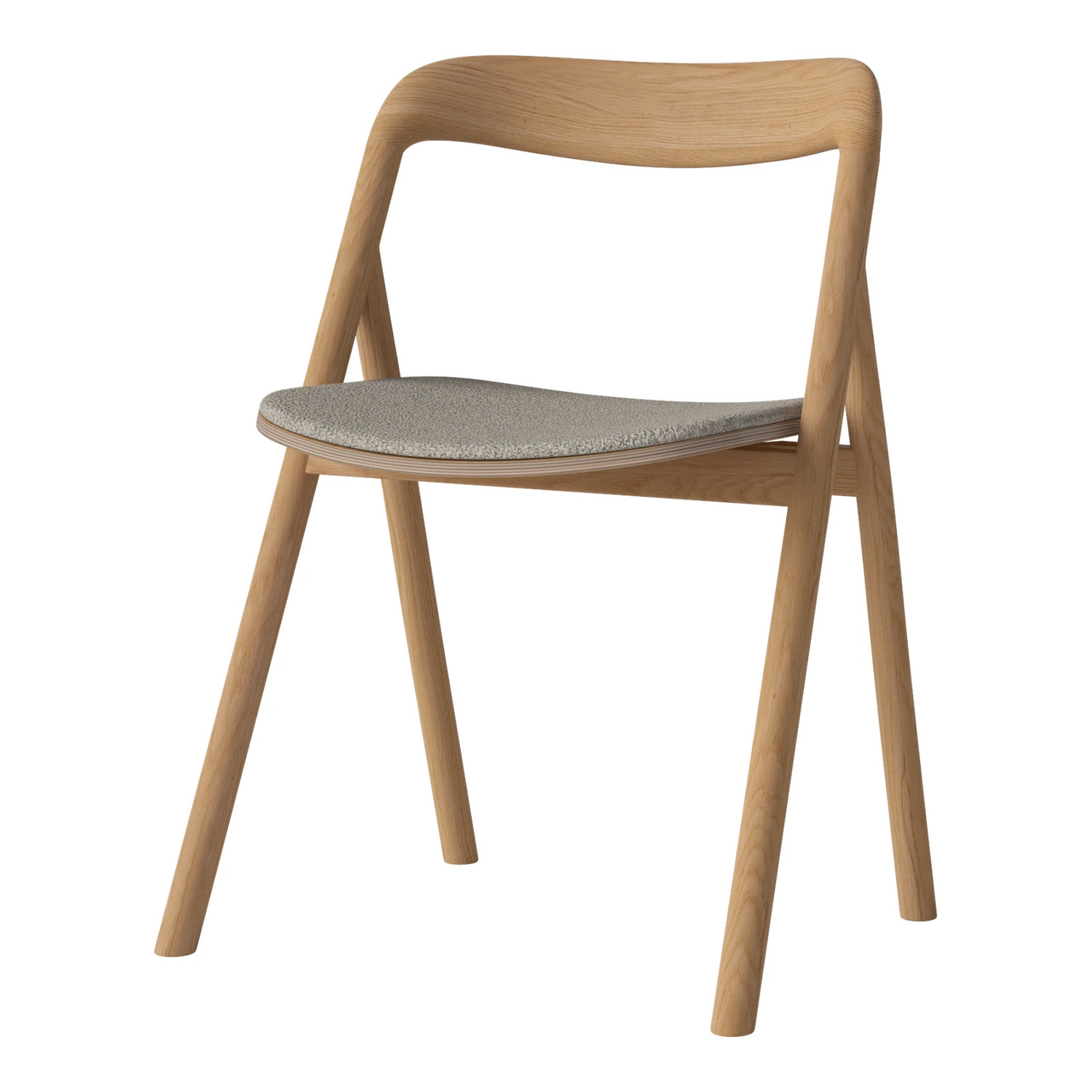 Fenri Gepolsterter Esstischstuhl aus geölter Eiche, Monza - Bouclé und Textur, Sand - ZEN ZONE Furniture