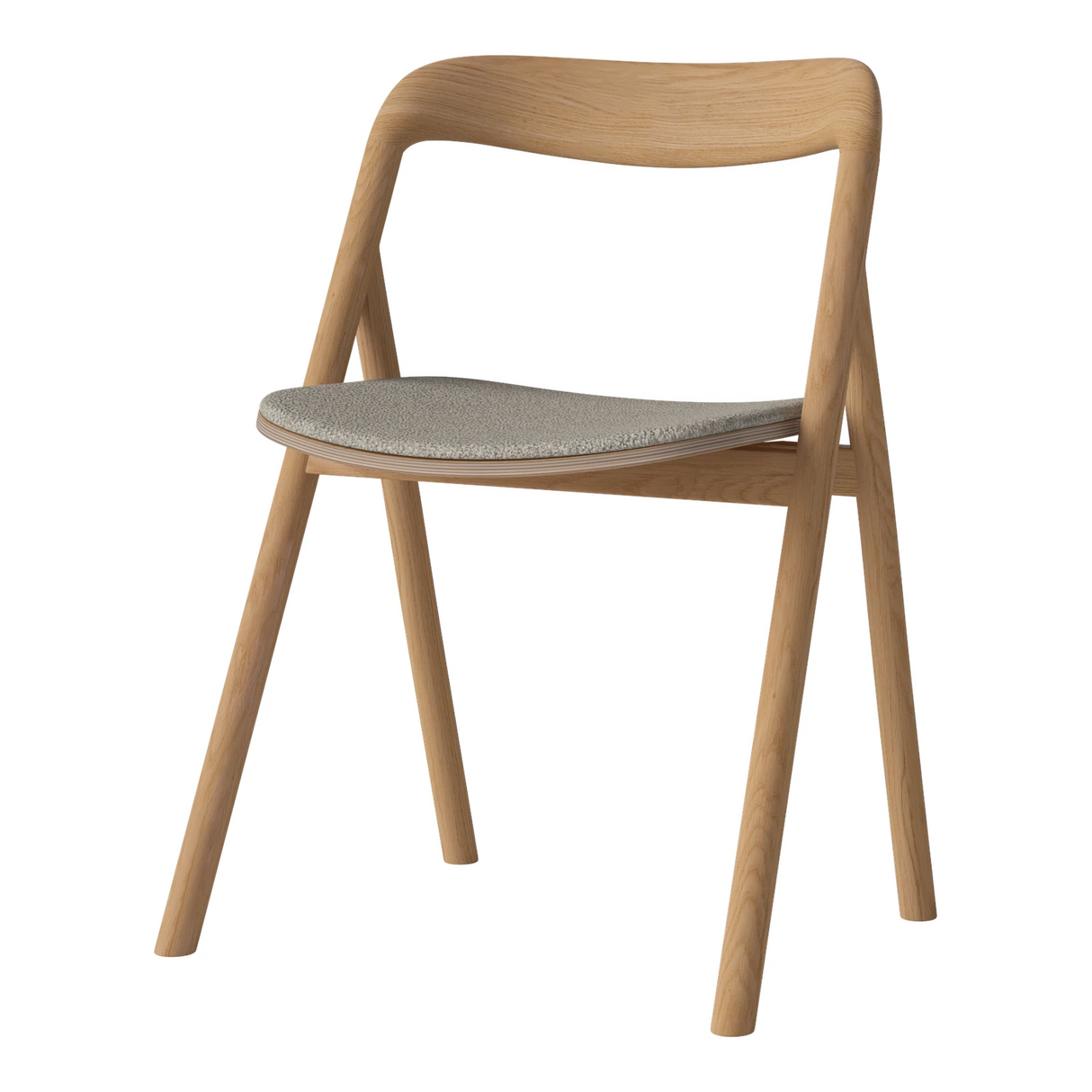 Fenri Gepolsterter Esstischstuhl aus geölter Eiche, Monza - Bouclé und Textur, Sand - ZEN ZONE Furniture