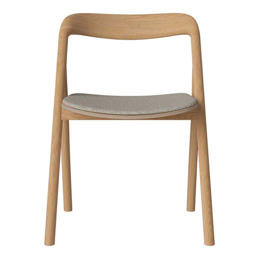 Fenri Gepolsterter Esstischstuhl aus geölter Eiche, Monza - Bouclé und Textur, Sand - ZEN ZONE Furniture