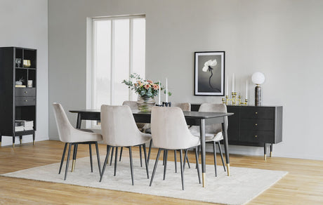 FENWOOD Esstisch Schwarz 180x90x75cm - ZEN ZONE