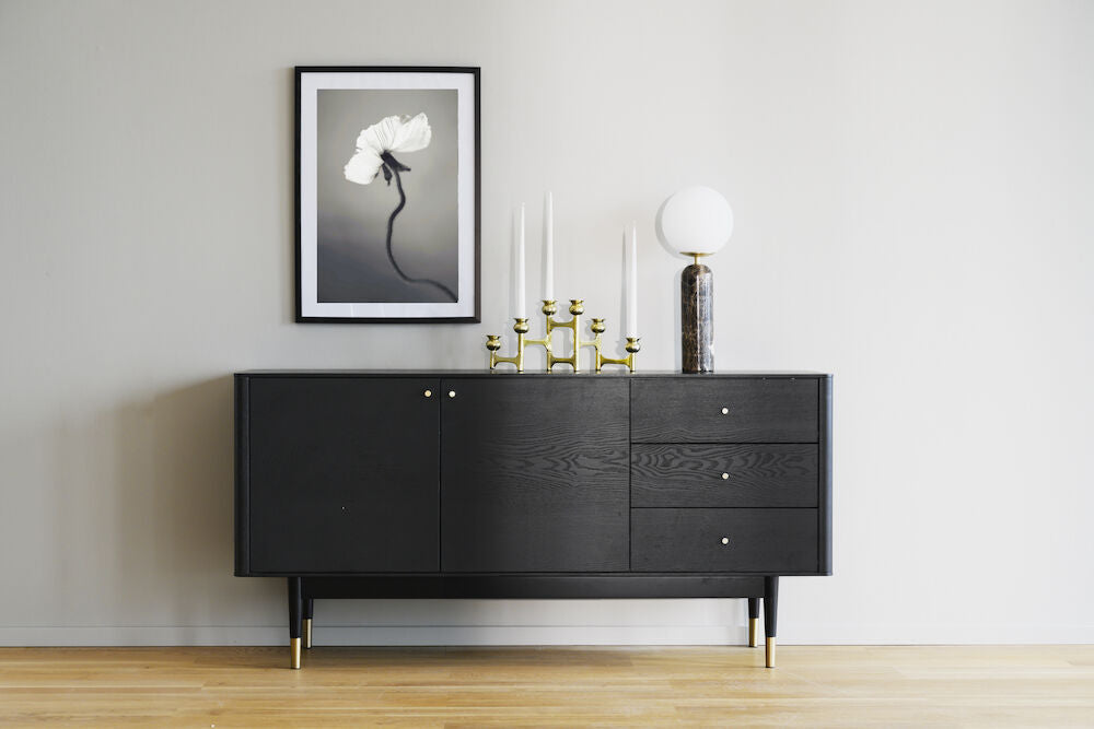 FENWOOD Sideboard Schwarz 160x42x79cm - ZEN ZONE Furniture